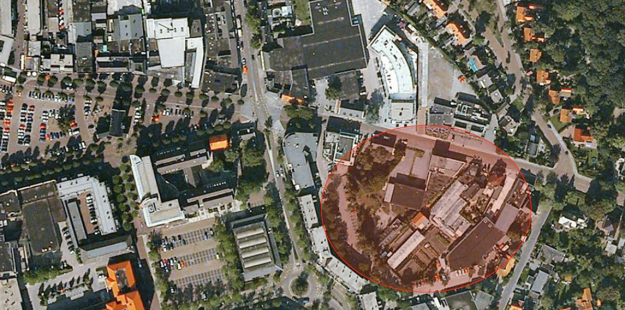 Luchtfoto met aanduiding locatie door Wan de Kimpe.JPG